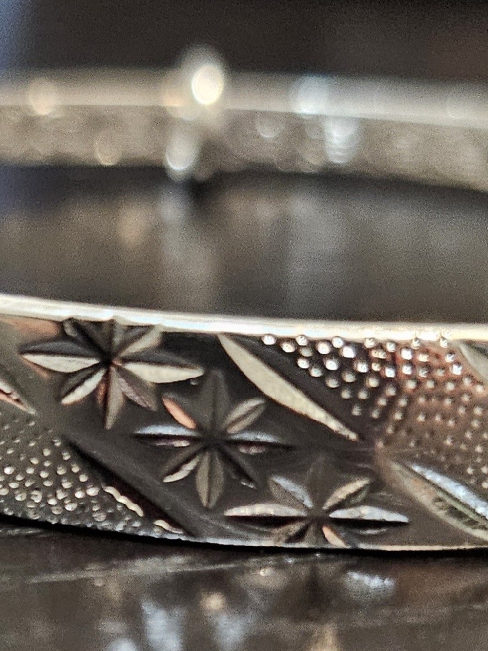 999 Silver Engraved Cuff Bracelet